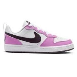 Nike Court Borough Low Recraft White Light Magenta Black Girls Sneakers Size 6Y